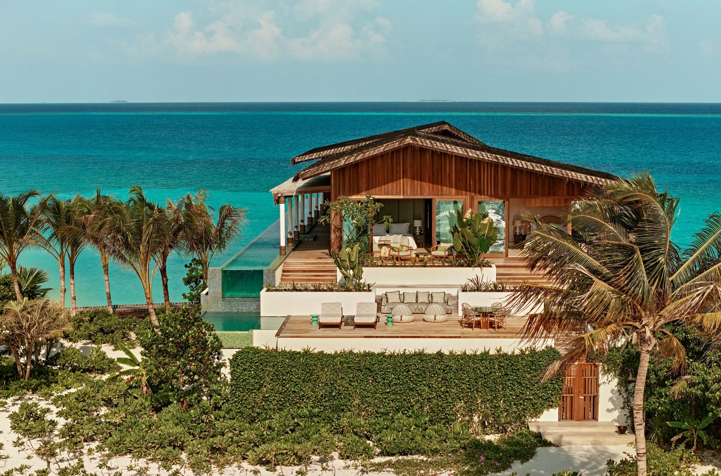 Beach front view to Four Bedroom Residence